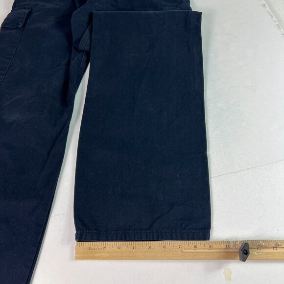Zara Pants Women's 29x29* High Rise Wide Leg Dark Blue Faded Cargos Tag 4 - Picture 11 of 16